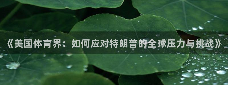 谈球吧：《美国体育界：如何应对特朗普的全球压力与挑战》